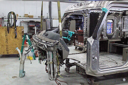 Built Right Rebuilds Wrecked Trucks - Bare semi cab